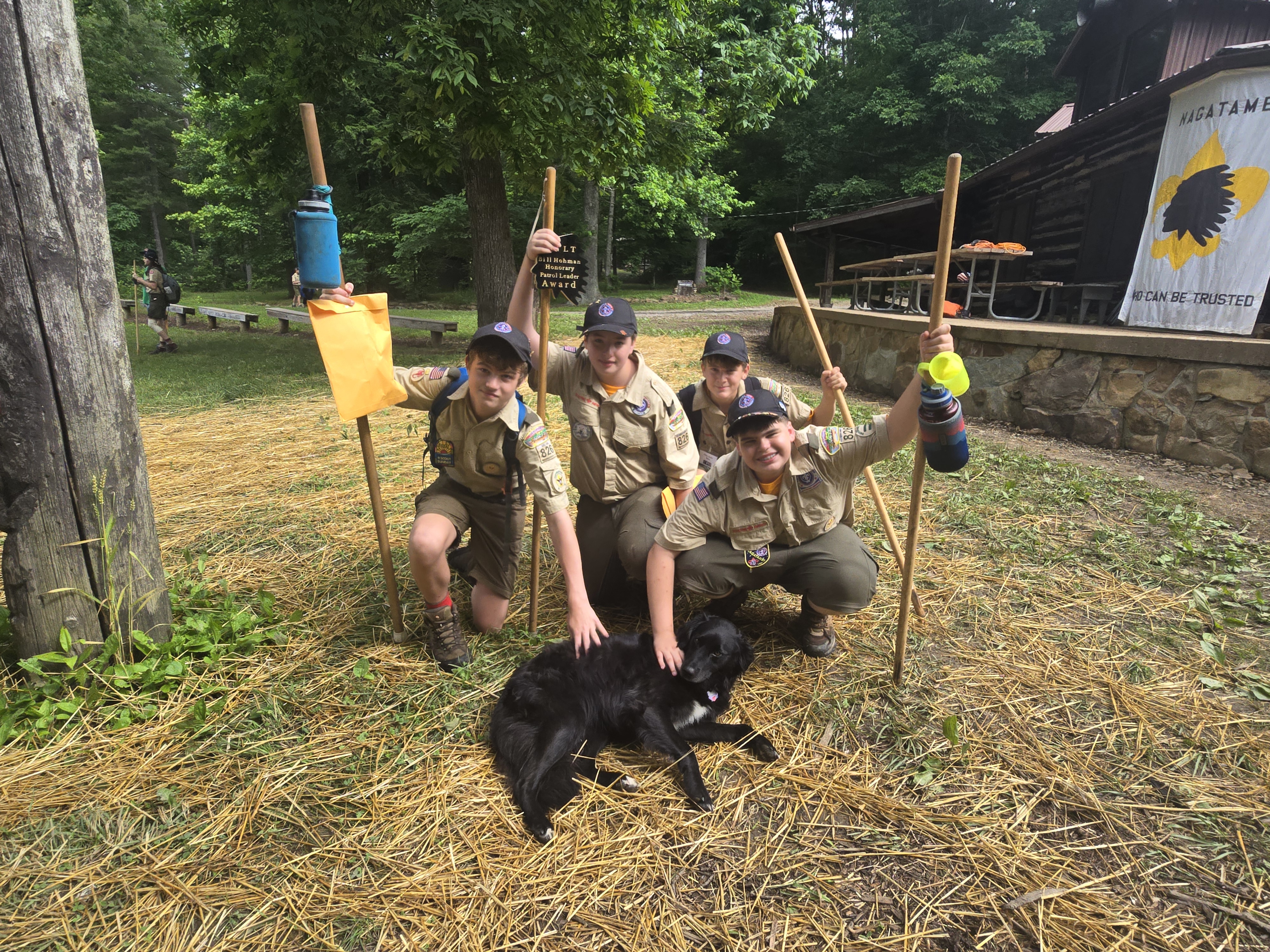 Troop 826 Scouts arriving together for an outdoor leadership experience