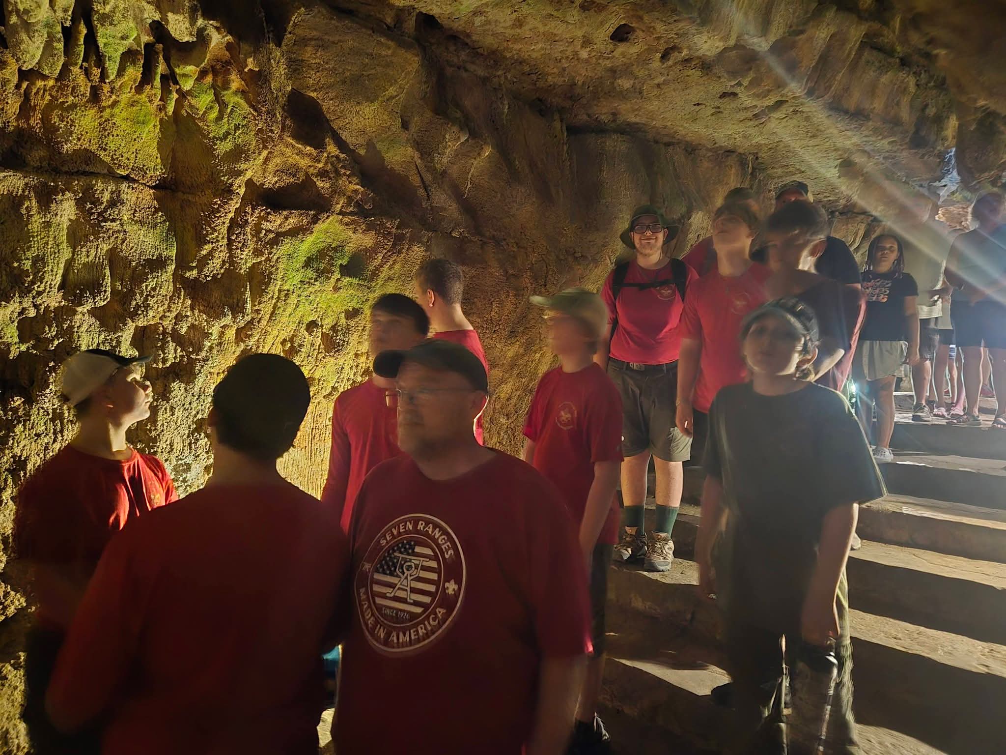 Troop 826 Scouts exploring Mammoth Cave together