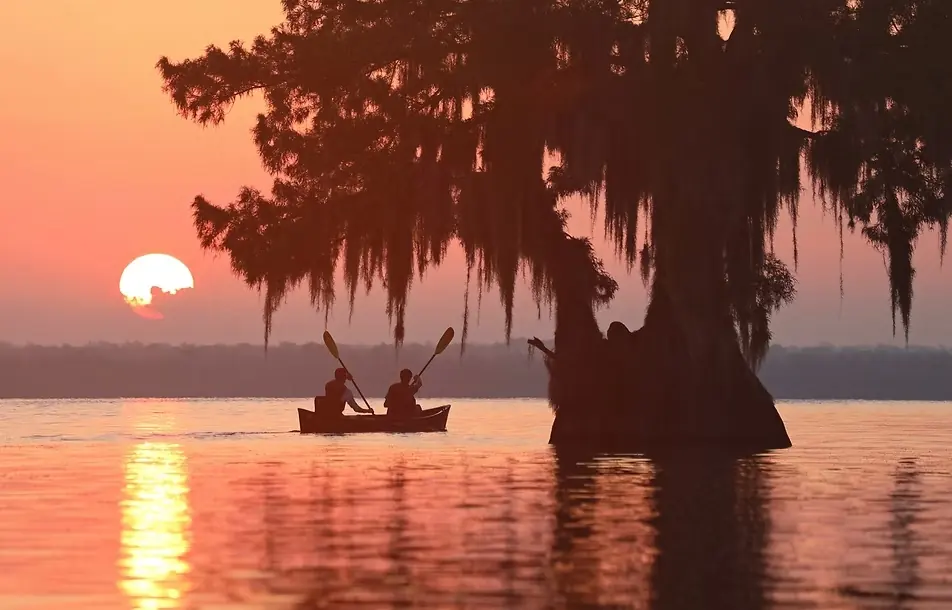 Scouts paddling at Swamp Base